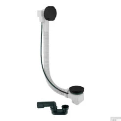 Badoverloop Lagoo Garda Met Clickplug En Sifon Messing Mat Zwart