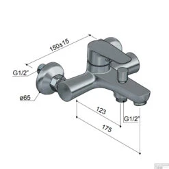 Opbouw Badkraan Hotbath Gringo Mengkraan 1-hendel Chroom -Badkamermeubels gr030cr opbouw badkraan hotbath gringo mengkraan 1 hendel chroom tech