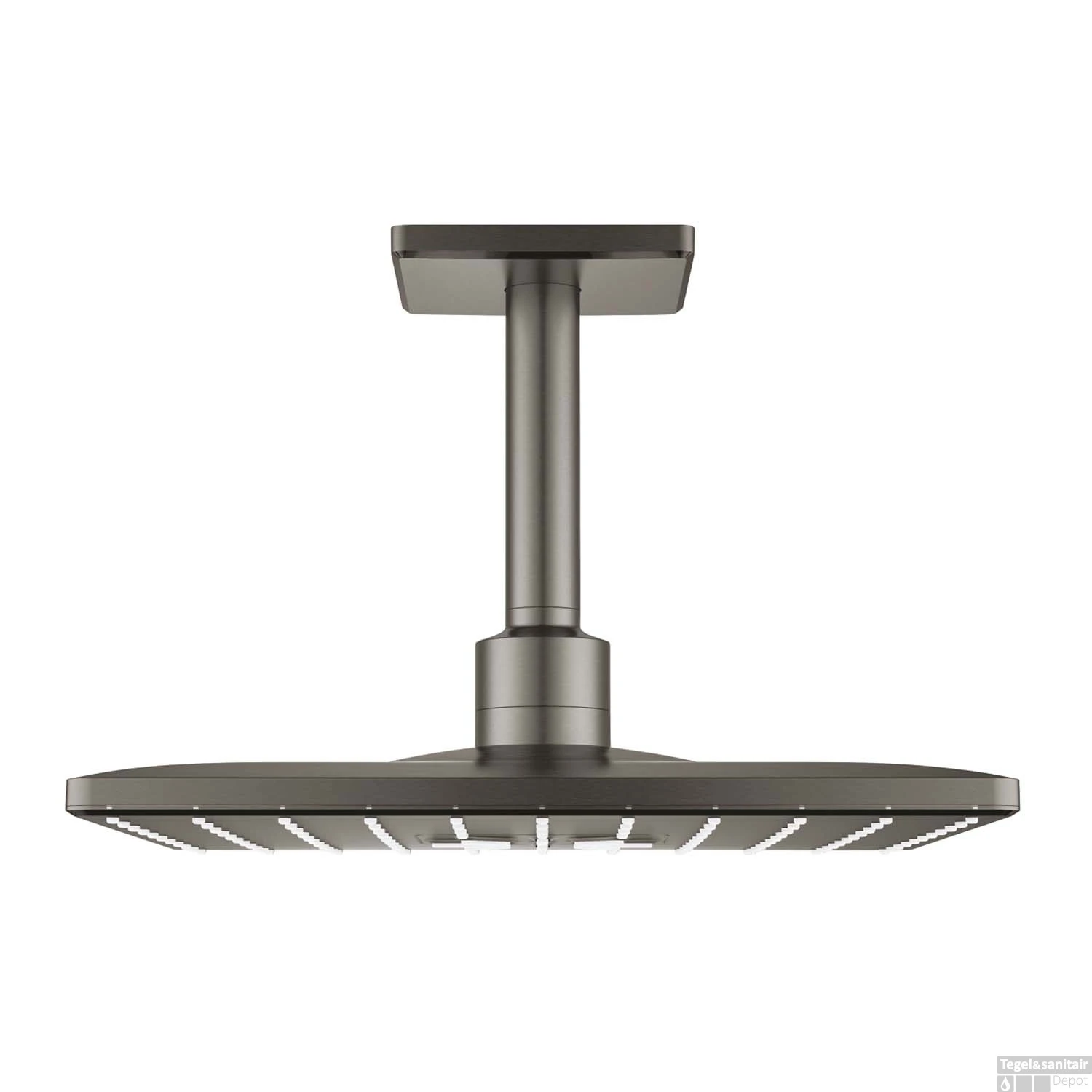 Regendoucheset Grohe Rainshower SmartActive Cube 31 Cm Met Plafondarm Hard Graphite Geborsteld 3 Regendoucheset Grohe Rainshower SmartActive Cube 31 Cm Met Plafondarm Hard Graphite Geborsteld