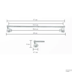 Handdoekhouder Sanicare Magnetisch Inkortbaar 60cm Rond Chroom -Badkamermeubels handoekhouder rond tech