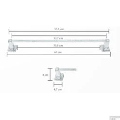 Handdoekhouder Sanicare Magnetisch Inkortbaar 60cm Vierkant Chroom -Badkamermeubels handoekhouder vierkant tech