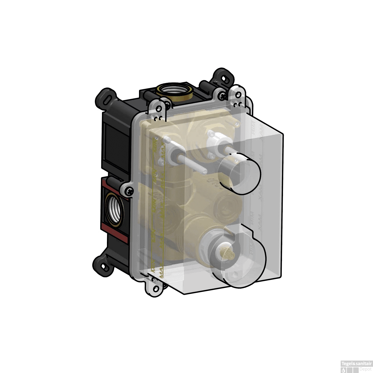 Inbouwdeel Douchekraan Hotbath Cobber Met Twee Pushbuttons 3 Inbouwdeel Douchekraan Hotbath Cobber Met Twee Pushbuttons