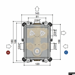 Inbouwdeel Douchekraan Hotbath Cobber Met Twee Pushbuttons 8 Inbouwdeel Douchekraan Hotbath Cobber Met Twee Pushbuttons -Badkamermeubels hbpb009 inbouwdeel douchekraan hotbath cobber met twee pushbuttons 2