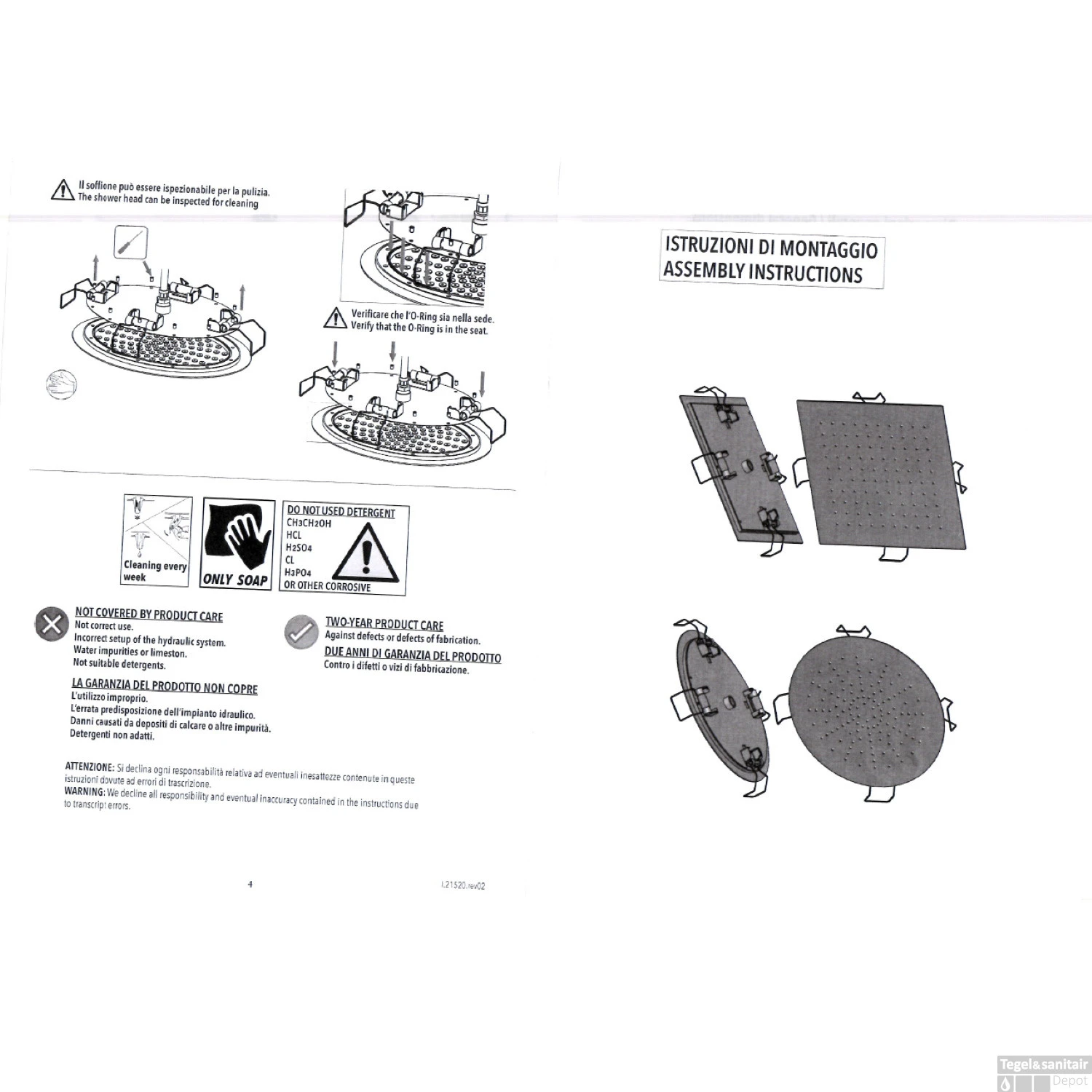 Hoofddouche Belleza Bagno ClipOn Inbouw Regendouche Rond 44 Cm RVS 6 Hoofddouche Belleza Bagno ClipOn Inbouw Regendouche Rond 44 Cm RVS - Afbeelding 4