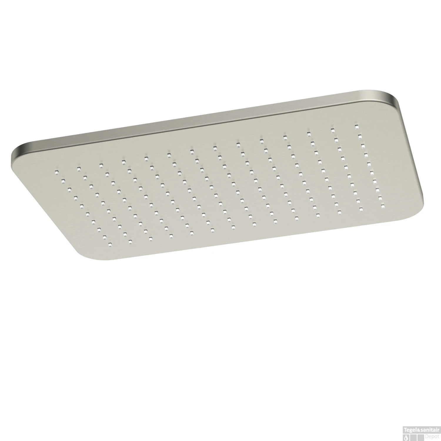Hoofddouche Hotbath Gal Rechthoek 27x40 Cm Geborsteld Nikkel PVD