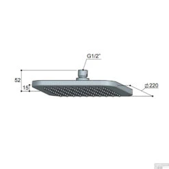 Hoofddouche Hotbath Gal Vierkant 22x22 Cm Geborsteld Gunmetal PVD -Badkamermeubels hoofddouche hotbath gal vierkant 22x22 cm geborsteld gunmetal pvd tech
