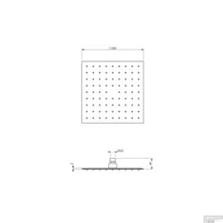 Hoofddouche Plieger Napoli Vierkant 25x25cm Chroom -Badkamermeubels hoofddouche plieger napoli vierkant 25x25cm tech