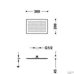 Hoofddouche Tres Plafonduitloop 30x20 Cm Mat Zwart 5 Hoofddouche Tres Plafonduitloop 30x20 Cm Mat Zwart -Badkamermeubels hoofddouche tres plafonduitloop 30x20 cm mat zwart tech