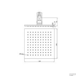 Hoofddouche Vierkant Wiesbaden 20x20 Cm Mat Zwart -Badkamermeubels hoofddouche vierkant wiesbaden 20x20 cm zwart tech