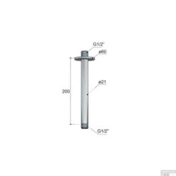 Hotbath Archie Douchearm Plafondaansluiting 20 Cm Rond RVS 316 AR452IX -Badkamermeubels hotbath archie douchearm hoofddouche rond rvs 316 ar452ix tech