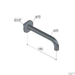 Hotbath Archie Uitloop Lengte 18 Cm RVS 316 AR095-18IX -Badkamermeubels hotbath archie uitloop lengte 18 cm rvs 316 ar095 15ix tech