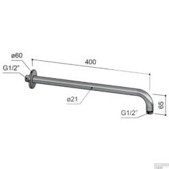 Hotbath Archie Wandarm 40 Cm RVS 316 AR450IX -Badkamermeubels hotbath archie wandarm 40 cm rvs 316 ar450ix tech
