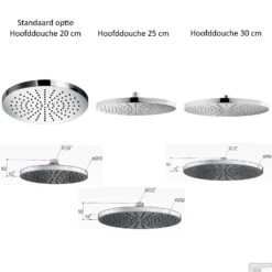 Complete Regendouche Hotbath Get Together IBS1A Inbouwset Met 2-Weg Stop Omstel -Badkamermeubels hotbath inbouw regendoucheset keuze hoofddouche 20 25 30 cm ibs1a