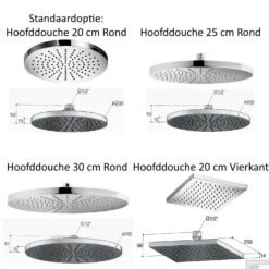 Complete Regendouche Hotbath Get Together IBS2A Inbouwset Met 2-Weg Stop Omstel Vierkant -Badkamermeubels hotbath inbouw regendoucheset keuze hoofddouche 20 25 30 cm vierkant of rond ibs2a 1