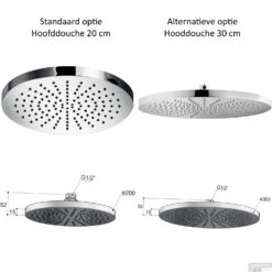Complete Regendoucheset Hotbath Cobber SDS9 Thermostatisch Opbouwset Met Thermostaat -Badkamermeubels hotbath inbouw regendoucheset keuze hoofddouche 20 of 30 cm sds9