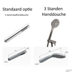 Complete Regendouche Hotbath Get Together IBS1A Inbouwset Met 2-Weg Stop Omstel -Badkamermeubels hotbath inbouw regendoucheset keuze staafhanddouche of 3 standen douche ibs1a