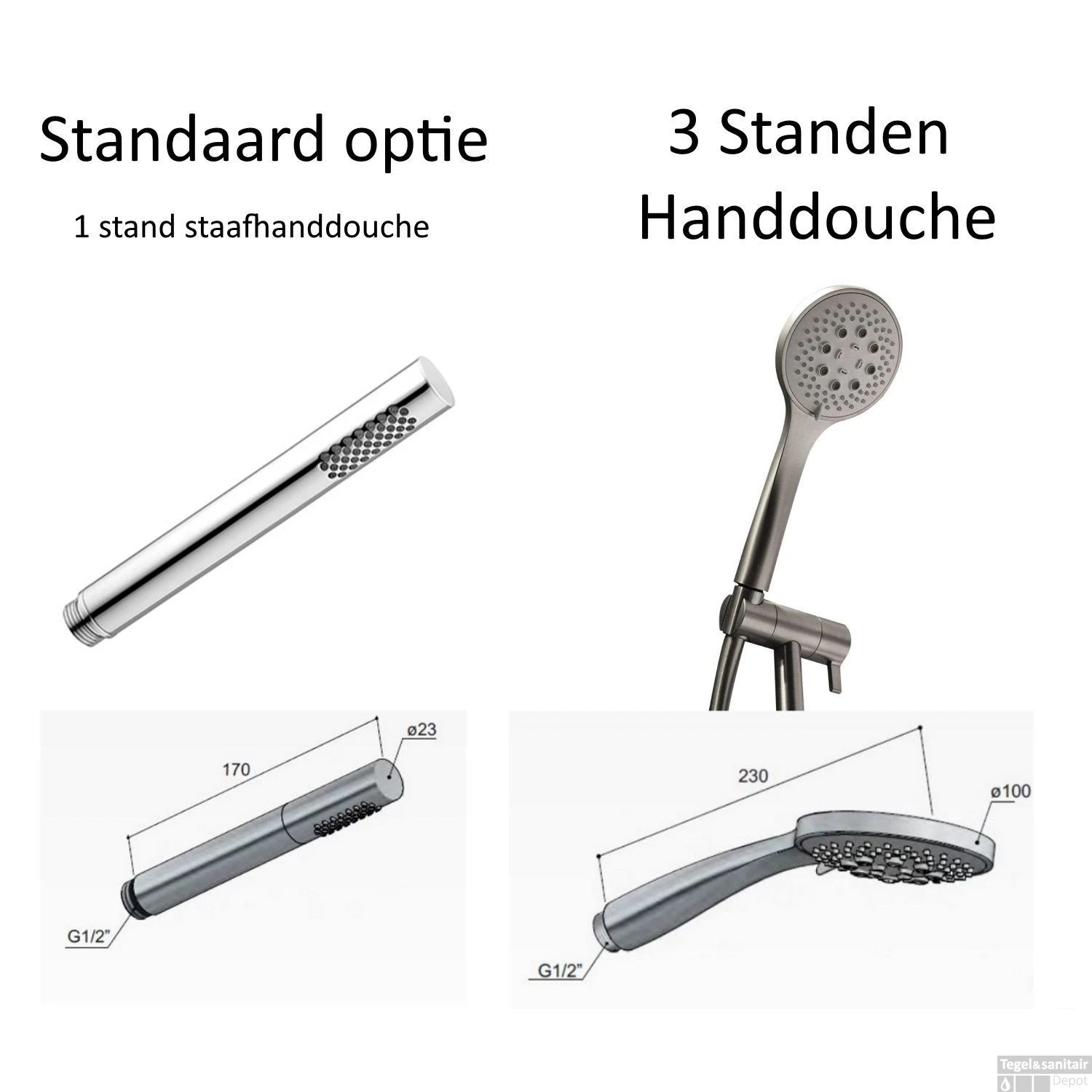 Complete Regendouche Hotbath Get Together IBS1A Inbouwset Met 2-Weg Stop Omstel - Afbeelding 6
