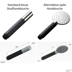 Complete Regendoucheset Hotbath Cobber SDS9 Thermostatisch Opbouwset Met Thermostaat -Badkamermeubels hotbath inbouw regendoucheset keuze staafhanddouche of handdouche sds9