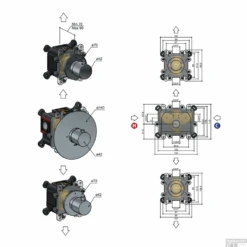 Douchethermostaat Hotbath Buddy Inbouw 2 Stopkranen Chroom (excl. Inbouwdeel) -Badkamermeubels htbb007extcr
