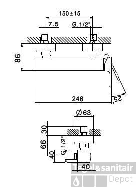 Huber Advant Douchemengkraan Chroom AD.000440.21 4 Huber Advant Douchemengkraan Chroom AD.000440.21 - Afbeelding 2