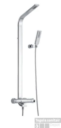 Huber Atelier Douchekolom Met Thermostaatkraan Chroom 290.AT01H.CR -Badkamermeubels huber atelier douchekolom met thermostaatkraan chroom 290at01hcr 0