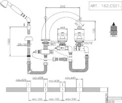 Huber Croisette 4-gats Badmengkraan Thermostatisch Chroom 162CS01HCR