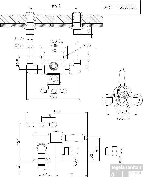 Huber Croisette Douchemengkraan Chroom 150CS01HCR 3 Huber Croisette Douchemengkraan Chroom 150CS01HCR