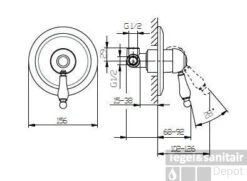 Huber Croisette Inbouw Douchemengkraan Chroom CM.000300.21 5 Huber Croisette Inbouw Douchemengkraan Chroom CM.000300.21 -Badkamermeubels huber croisette inbouw douchemengkraan chroom cm00030021 1