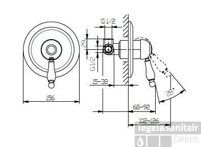 Huber Croisette Inbouw Douchemengkraan Chroom CM.000300.21 4 Huber Croisette Inbouw Douchemengkraan Chroom CM.000300.21 - Afbeelding 2