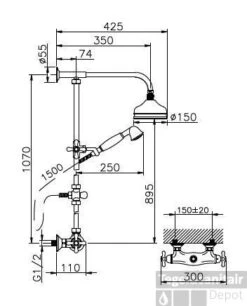 Huber Croisette Thermostatische Doucheset Chroom 390CS01HCR 5 Huber Croisette Thermostatische Doucheset Chroom 390CS01HCR -Badkamermeubels huber croisette thermostatische doucheset chroom 390cs01hcr 0