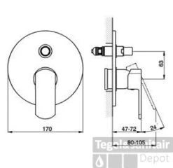 Huber Dado Inbouw Bad/douchemengkraan Chroom DD.000210.21