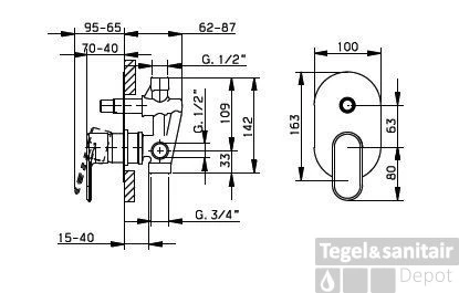 Huber Levity Bad/douchemengkraan Chroom LY.000210.21 3 Huber Levity Bad/douchemengkraan Chroom LY.000210.21