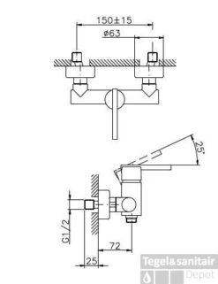 Huber Tratto Douchemengkraan Chroom TT.000440.21