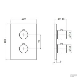 Inbouw Douchekraan 2-Weg Herzbach Design IX Thermostatisch PVD-Coating Messing Goud -Badkamermeubels inbouw douchekraan 2 weg herzbach design ix thermostatisch pvd coating messing goud tech