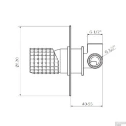 Inbouw Douchekraan GRB Aura Ø12 Cm Messing Chroom -Badkamermeubels inbouw douchekraan grb aura 12 cm messing chroom tech