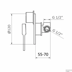 Inbouw Douchekraan GRB Aura 2-Wegs Zwart -Badkamermeubels inbouw douchekraan grb aura 2 wegs zwart tech 1