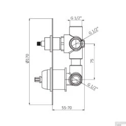 Inbouw Douchekraan GRB Aura Mengkraan 2-Wegs Wit -Badkamermeubels inbouw douchekraan grb aura mengkraan 2 wegs wit tech 1