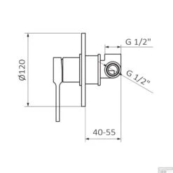 Inbouw Douchekraan GRB Time 1-Wegs Mengkraan Messing Zwart -Badkamermeubels inbouw douchekraan grb time 1 wegs mengkraan messing zwart tech