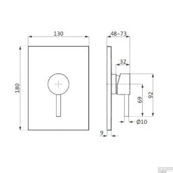 Inbouw Douchekraan Herzbach Design IX PVD-Coating Zwart 5 Inbouw Douchekraan Herzbach Design IX PVD-Coating Zwart -Badkamermeubels inbouw douchekraan herzbach design ix pvd coating zwart tech