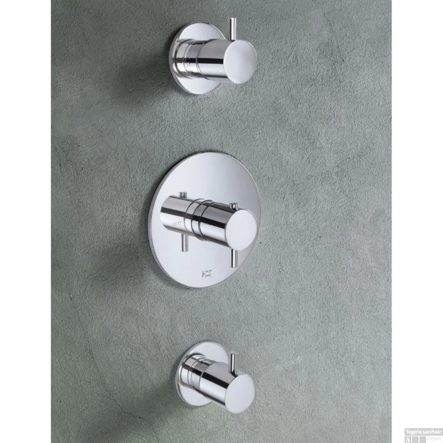 Inbouw Douchekraan Hotbath Laddy Thermostaat 2 Stopkraan Rond Chroom 3 Inbouw Douchekraan Hotbath Laddy Thermostaat 2 Stopkraan Rond Chroom