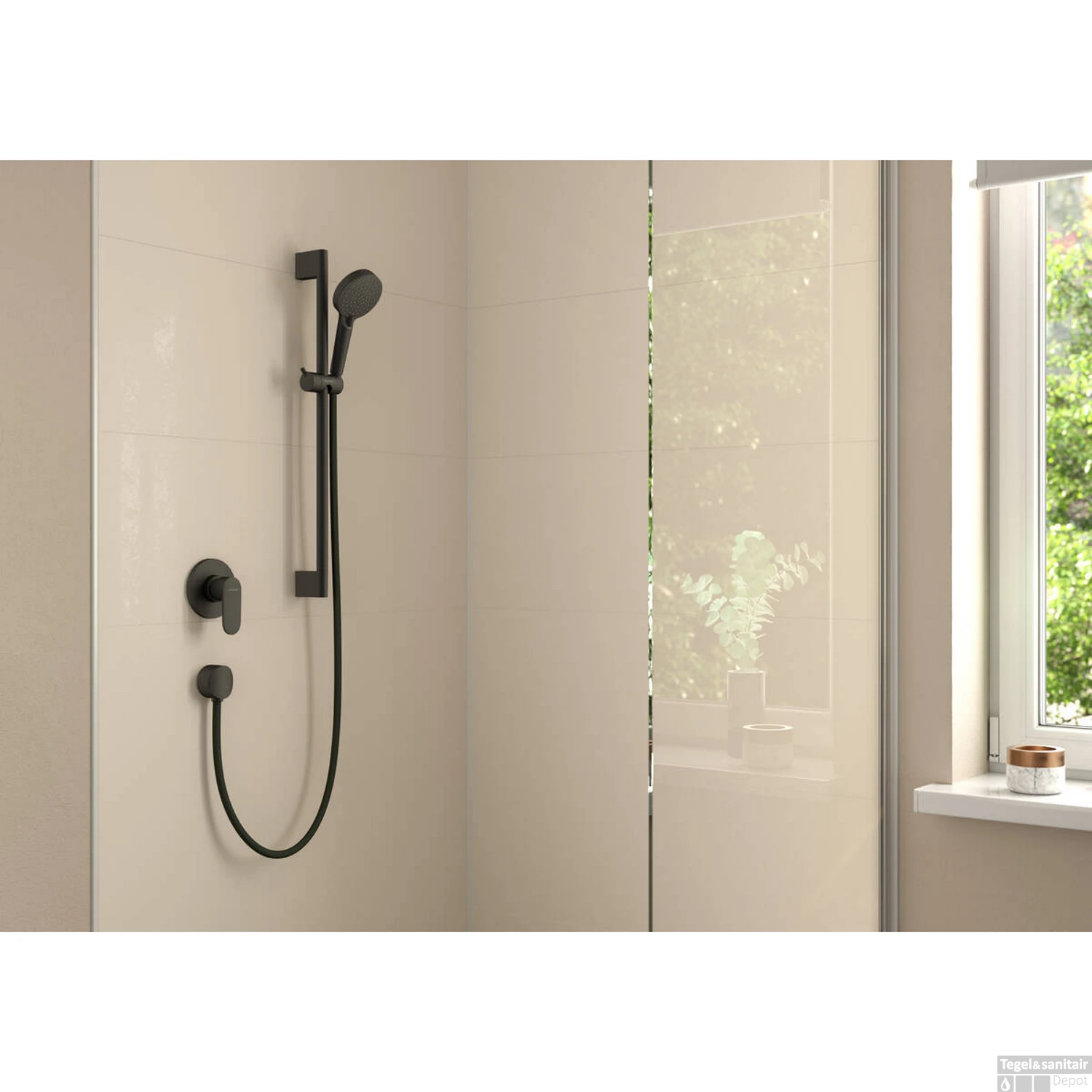 Inbouw Douchemengkraan HansGrohe Vernis Blend Eengreeps Rond Mat Zwart 4 Inbouw Douchemengkraan HansGrohe Vernis Blend Eengreeps Rond Mat Zwart - Afbeelding 2