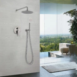 Inbouw Regendouche Allibert Oni Compleet Geborsteld RVS -Badkamermeubels inbouw regendouche allibert oni compleet geborsteld rvs sfeer