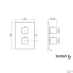 Inbouw Thermostaatkraan Herzbach Living Rechthoek 2-Weg Omstel Chroom 5 Inbouw Thermostaatkraan Herzbach Living Rechthoek 2-Weg Omstel Chroom -Badkamermeubels inbouw thermostaatkraan herzbach living rechthoek 2 weg omstel chroom tech