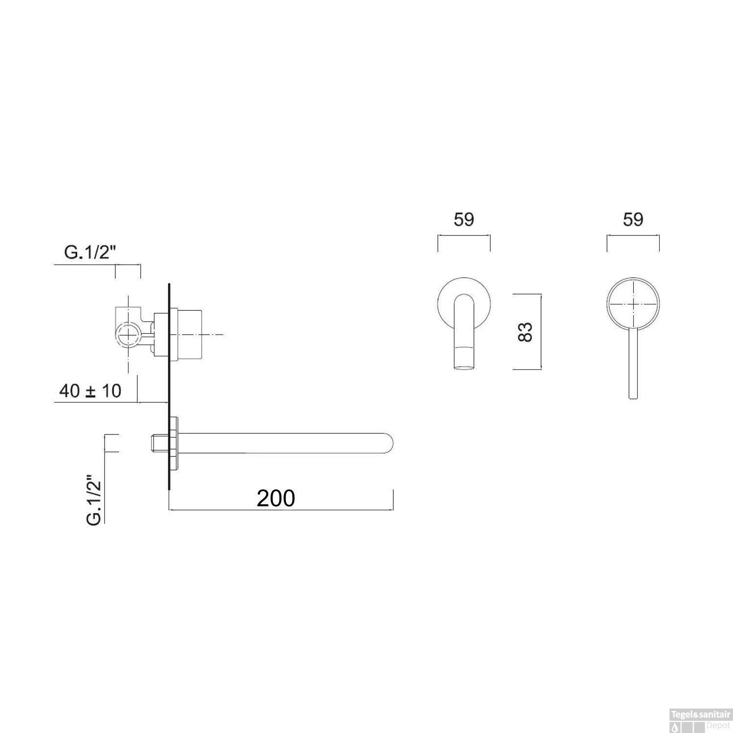 Inbouw Wastafelkraan Sanimex Giulini Eenhendel 20cm Mat Nikkel 4 Inbouw Wastafelkraan Sanimex Giulini Eenhendel 20cm Mat Nikkel - Afbeelding 2