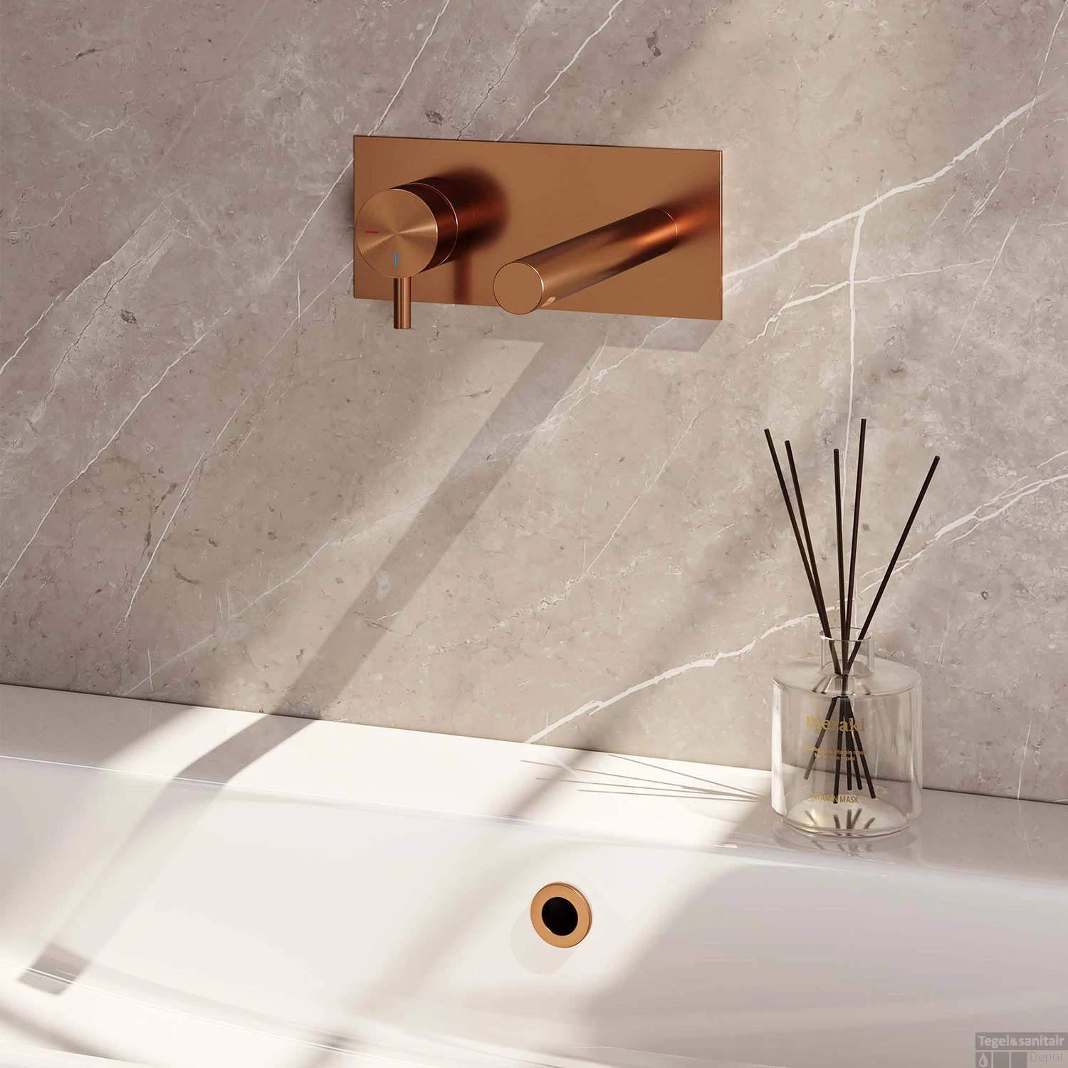 Inbouw Wastafelmengkraan Brauer Copper Edition Coldstart Rechte Uitloop Korte Ronde Hendel Links Geborsteld Koper PVD Met Afdekplaat 4 Inbouw Wastafelmengkraan Brauer Copper Edition Coldstart Rechte Uitloop Korte Ronde Hendel Links Geborsteld Koper PVD Met Afdekplaat - Afbeelding 2