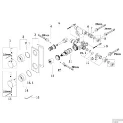 Inbouwthermostaat Boss & Wessing Caral 2-weg Rond Mat Zwart -Badkamermeubels inbouwthermostaat boss wessing caral 2 weg rond mat zwart tech
