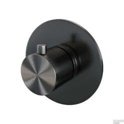 Inbouwthermostaat Brauer Gunmetal Edition Met Ronde Knop En Rozet Geborsteld Gunmetal