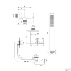 Inbouwthermostaatset Brauer Copper Carving Incl Staafhanddouche En Badafvoer Geborsteld Koper -Badkamermeubels inbouwthermostaatset brauer copper carving incl staafhanddouche en badafvoer geborsteld koper tec