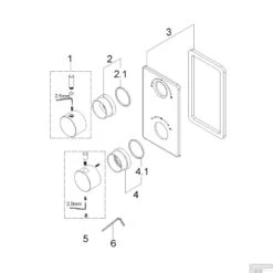 Inbouwthermostaatset Wiesbaden Caral Rond 30cm Muuruitloop Geborsteld RVS PVD Coating -Badkamermeubels inbouwthermostaatset wiesbaden caral rond geborsteld rvs tech4