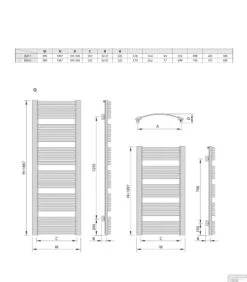 Handdoekradiator Sapho Sidi Gebogen 59.5x166.7 Cm 849W Zilver -Badkamermeubels is617ss handdoekradiator sapho sidi gebogen 59.5x166.7 cm 849w zilver 4